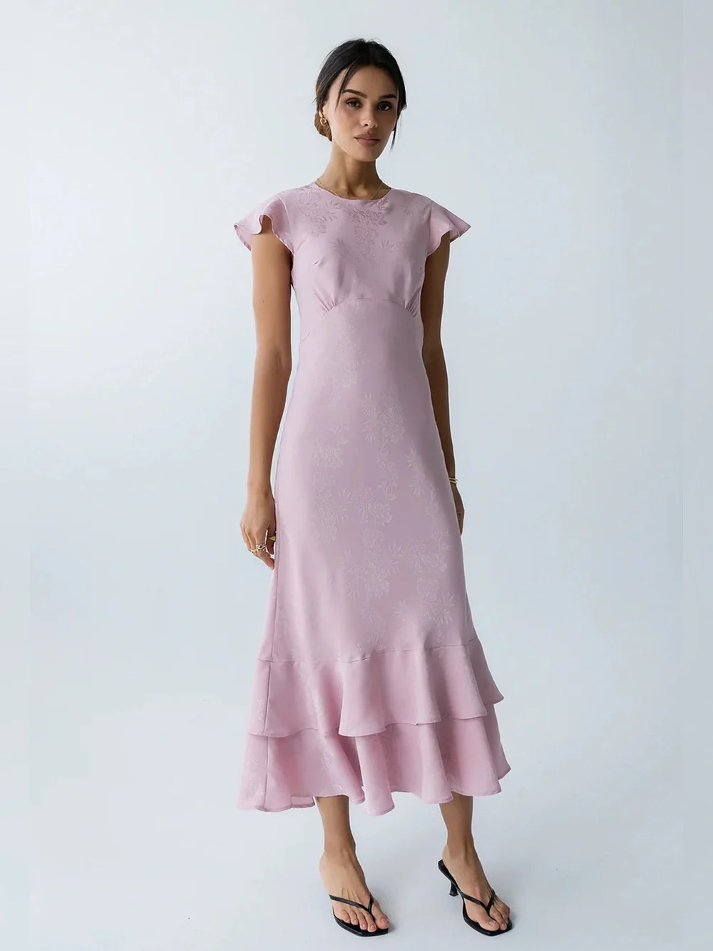 Bohme Mateo Floral Maxi Dress in Pink Small NWT